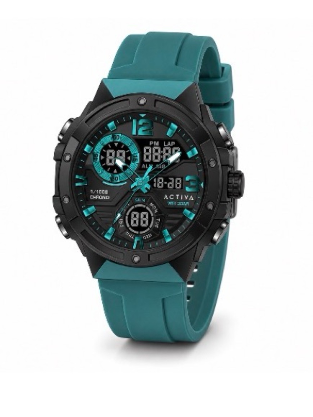 Invicta Teal and Black Dual-Display Sport Watch